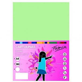 Pack 50 Cartulinas Color Verde Claro Tamaño A4 180g