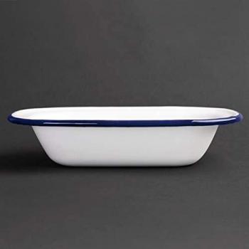 6 x Olympia esmalte plato para tartas rectangular 50 x 180 x 135 mm fuente para horno de cocina