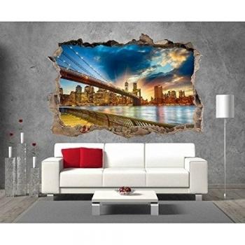 Art déco Stickers - Pegatinas 3d Trompe l oeil nueva york Réf 23291 - 23291 - 60 x 40 cm