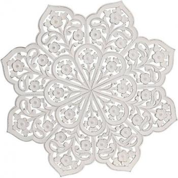 Decoración de Pared Estrella Blanco Árabe MDF (60 x 1,5 x 60 cm)