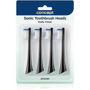 Cabezal de Recambio Concept Daily Clean ZK0051 para Cepillos Perfect Smile ZK500x, 4 Unidades, Color Negro