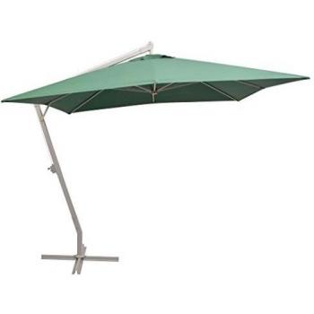 vidaXL Sombrilla Colgante Palo Aluminio 300x300 cm Verde Parasol Toldo Jardín