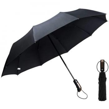 Massway Paraguas Plegables y Compacto, Automático Paraguas Resistente al Viento Teflón 210T Tela Impermeable, Mango Antideslizante y Cómodo con 10 Varillas Reforzadas