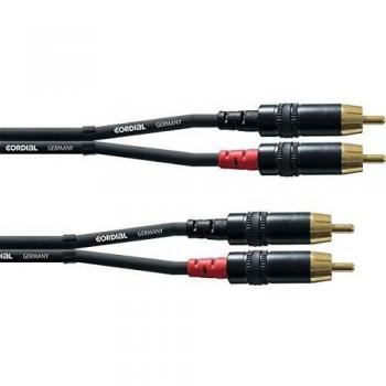 Cordial CFU 6 CC Black RCA Audio Cable - 2x RCA to 2x RCA, 6m