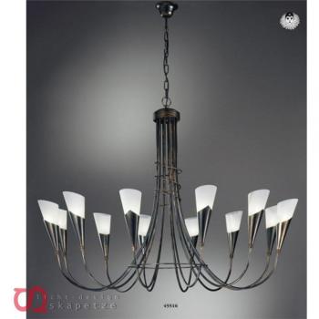 Lámpara de Araña CAMPAGNOLA 12 Luces Negro-Cobre