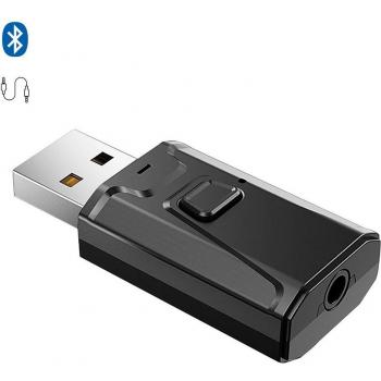 Emisor y receptor Bluetooth con alimentación USB y conexión minijack