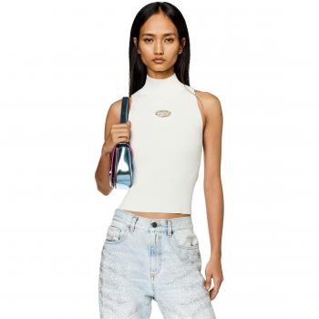 Diesel M-Onervax Top, Sleeveless White Female Top, Size M