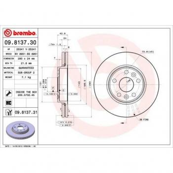 Discos de Freno Brembo Barnizado para Eje Delantero 09.8137.31