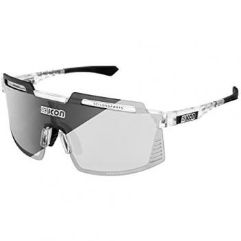 Gafas de Sol Deportivas Scicon Aerowatt Foza Crystal Gris Blanco con Lente Fotocromática Plata
