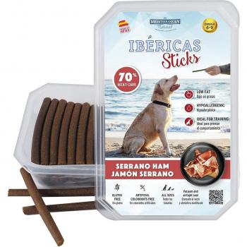 Mediterranean Natural - Snack para perros adultos Ibéricas sticks jamón serrano