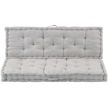 Cojines para muebles de palets 2 unidades algodón gris
