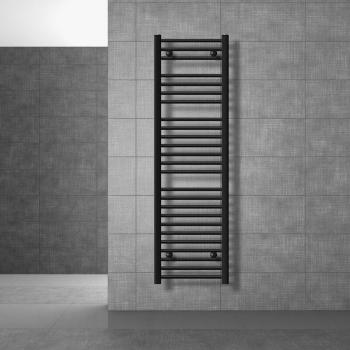Toallero Calentador de Baño LuxeBath Sahara 400 x 1500 mm Negro Mate Recto con Conexión Lateral y Kit de Montaje