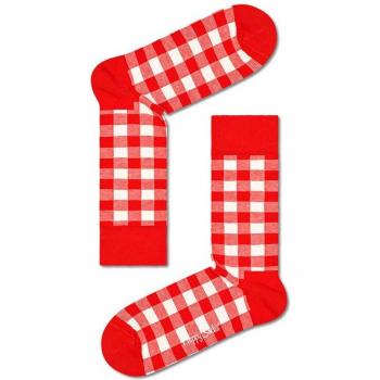 Happy Socks Calcetines Altos Estampados Originales Cuadros Rojos y Blancos Talla 36-40