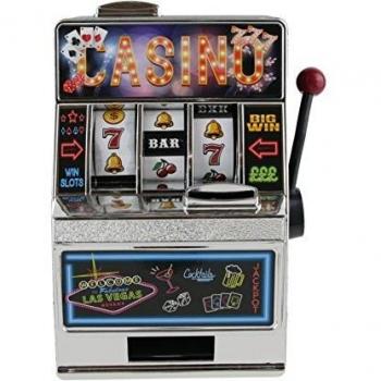 Máquina Tragaperras Ahorra Monedas - Mini Jackpot - Juego de Casino - 12x10x19cm