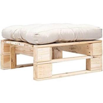 Sofá de jardín Palet con almohada de madera natural