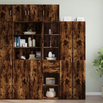 Armario estrecho de aglomerado en madera de ingeniería roble fino ahumado 40x42,5x225 cm
