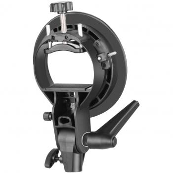 Neewer S-Type - Soporte sostenedor con montaje Bowens  para Speedlite Flash Snoot softbox ventana Paraguas de reflector, color negro