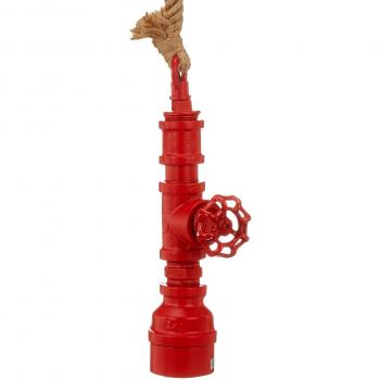 Lámpara Colgante Vintage con Cable de Yute - Rojo, E27, 1 Foco, Metal y Textil, Dimensiones: 12x145x12 cm