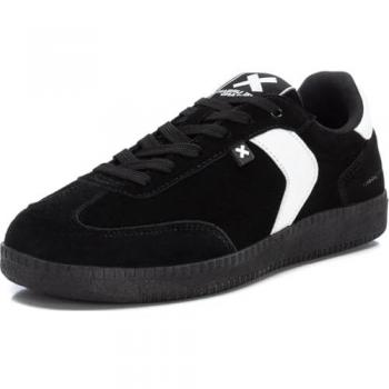 Zapatillas deportivas de serraje para hombre con cordones y suela de goma, color negro, talla 40, modelo XTI 143396