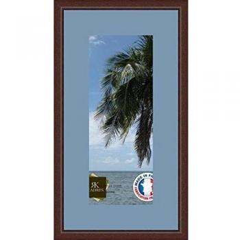 Marco de fotos de pared 16 x 40 x 40/16-Marco de color moderno, 2,3 cm de longitud, de madera, madera, Marron-38, Passe-Partout Bleu Clair