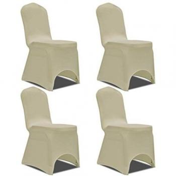 vidaXL Funda de silla elástica 4 unidades crema