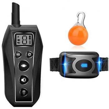 EKOHOME Collar de Entrenamiento para Perros, Collar antiladridos sin Descarga Eléctrica, con Función de Vibración y Sonido, IPX7 Impermeable Collar y Recargable, Rango Remoto de 600 Metros