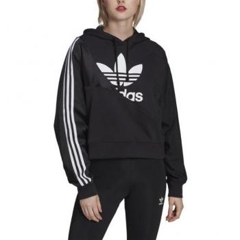 Adidas 80s-Inspired Cotton Hoodie for Women - Black, Size M
