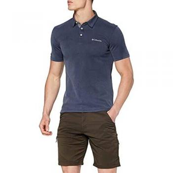Columbia Nelson Point Polo EO0035 Manga Corta, Hombre, Azul