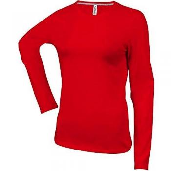 Camiseta de Manga Larga para Mujer Kariban Cuello Redondo