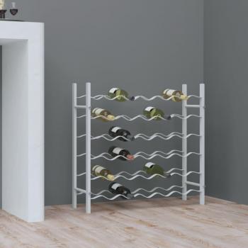 vidaXL Wine Rack for 36 Bottles White Metal
