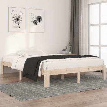 Cama de madera de pino gris 140x200 cm