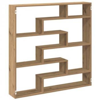 Estante Cubo de Pared 7 Compartimentos Madera Roble Artisan