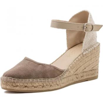 Sandalias de Mujer Natural World 50-Luz Cuña Yute 5 Cm Tira Beige