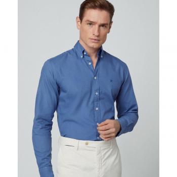 Hackett Camisa Oxford Garment Dyed Slim Fit para Hombre en Azul