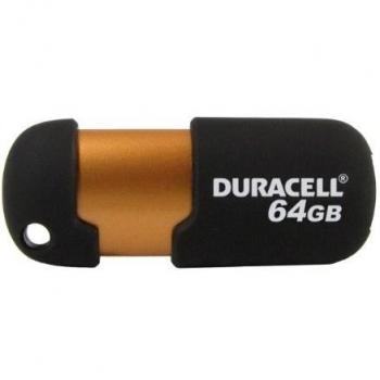 Duracell Capless V2 - Memoria USB de 64 GB, negro y plateado