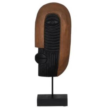 Figura Decorativa Marrón Máscara 17,5 x 10 x 50 cm