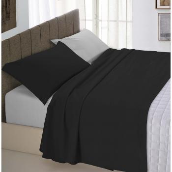 Italian Bed Linen Juego de sábanas de Color Natural Plana 250x300, Hoja instalada 170x200cm+2 Almohadas 52x82cm, Gasolina/Botella Verde, TORTOLA/CREMA, doble
