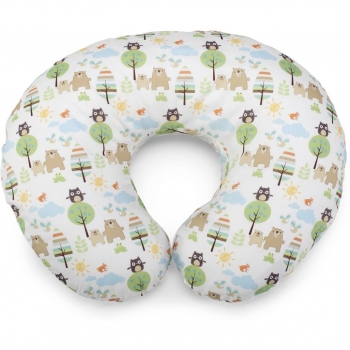 Boppy 08079902320000 - Cojín de lactancia de algodón con estampado Boppy Honey Bear, color blanco y verde