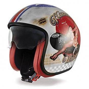 Premier APJETVINFIBPOS000M Casco Retro Pin Up Old Style Silver, M, Multicolor