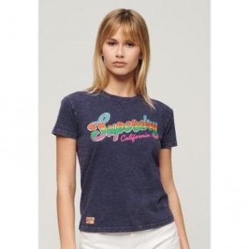 Camiseta ajustada Cali Sticker marino Superdry