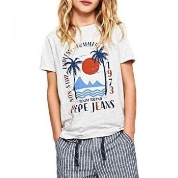 Pepe Jeans -Camiseta PB502386 REN 913 Light Grey Marl -Camiseta Manga Corta NIÑO