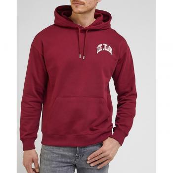 Sudadera con capucha Lee Varsity granate - S