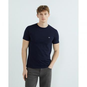 Camiseta de piqué azul con logotipo de Gant