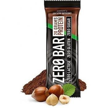 Biotech USA Zero Bar Protein Snack - Chocolate Hazelnut, Sugar-Free, Gluten-Free, 50g (Pack of 20)