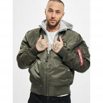 Alpha Industries MA-1 D-Tec Men's Hooded Bomber Jacket in Republic Grey