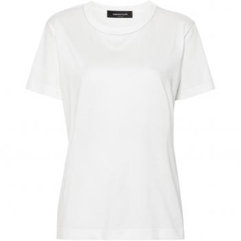 Fabiana Filippi Women's White Cotton Jersey T-Shirt with Bead Detailing, Size M