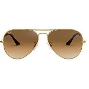 Ray-Ban RB3025 Aviator Large Metal Aviator Sunglasses, Brown