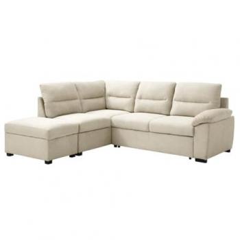 Sofá Cama Rinconero Izquierdo de Tela Beige TOLMINA