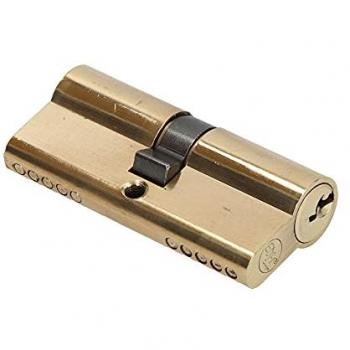 Cilindro de Cerradura de Latón de Alta Seguridad 35+35mm con 3 Llaves de Serreta EDM R15 Europeo Leva Larga Dorado (70 mm) Bombín Latón Leva Larga R15