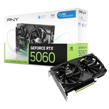 PNY Tarjeta Gráfica GeForce RTX 5060 Overclocked Dual Fan 8GB GDDR7 DLSS4